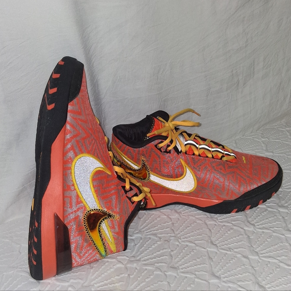 Nike Nxxt Genisus Orange Le Bron and Yellow Basketboll Shoes Mens Patterned Sz 7 - Picture 17 of 17